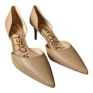 Sam Edelman Women's D'Orsay Pump Beige Leather Size 8.5